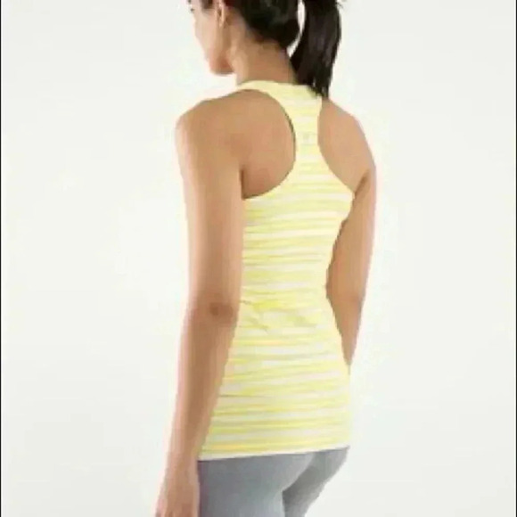 Lululemon cool racerback in yellow sizzler  stripe 6 - Picture 2 of 7